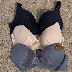 Chic Women's Lace Accent Bras - Black, Beige, and Gray